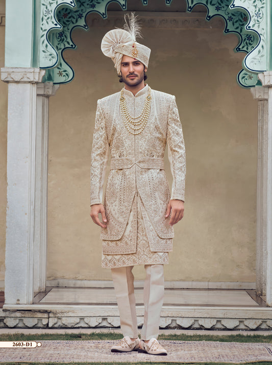 Ivory Colour Sherwani(ME-MSRW_2603)