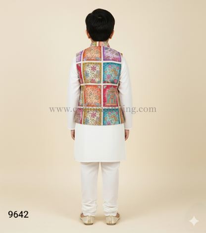 Cream Colour Jacket Kurta Set(BE-BBUS_9642)