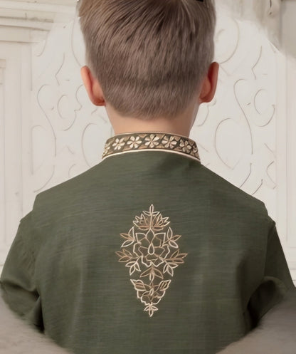 Green Colour Jacket Kurta Set(BE-BBUS_39810)