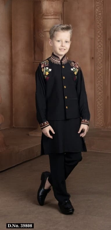 Black Colour Jacket Kurta Set(BE-BBUS_39808)