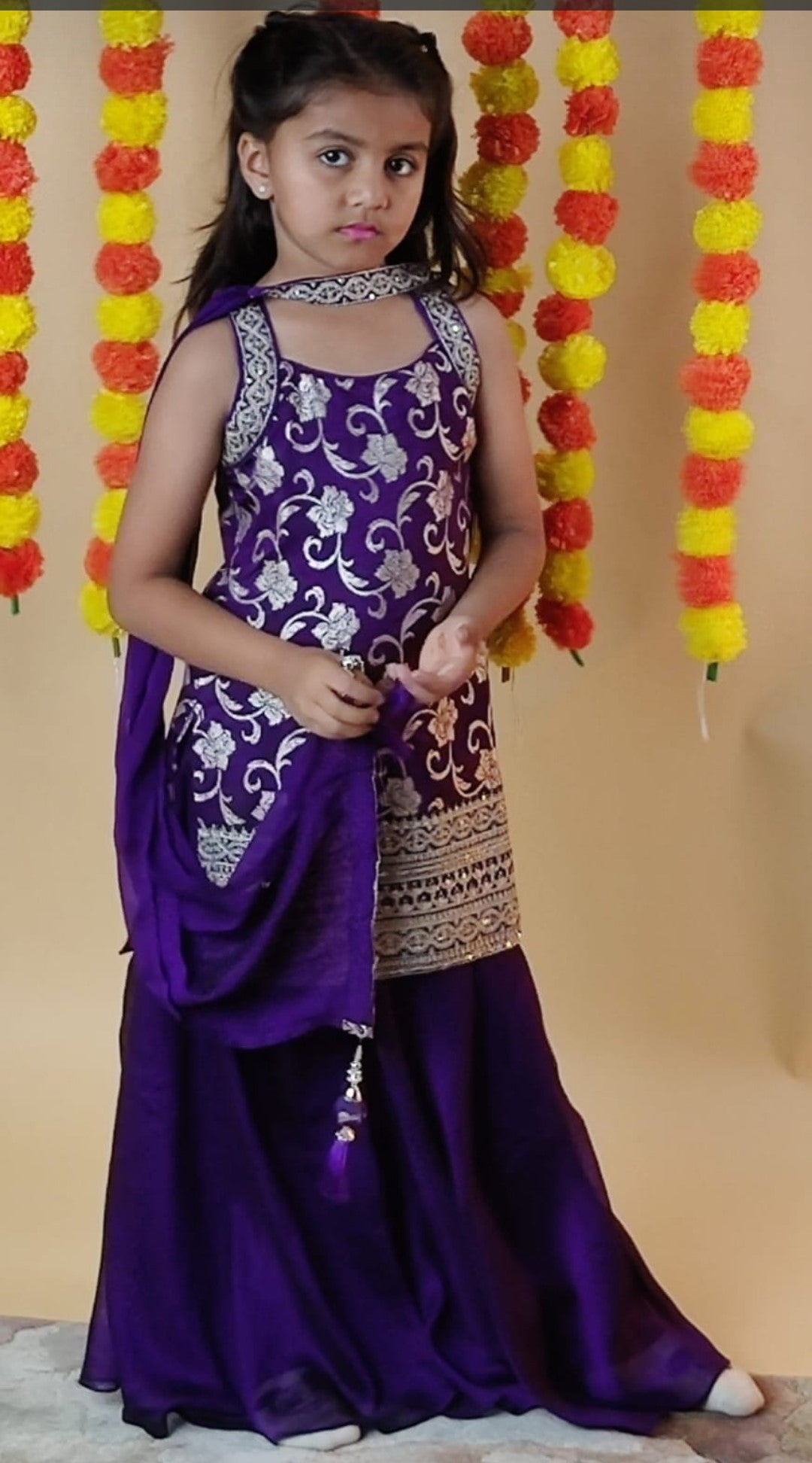 Purple Colour Plazo Set(GE-GPZS_1613)