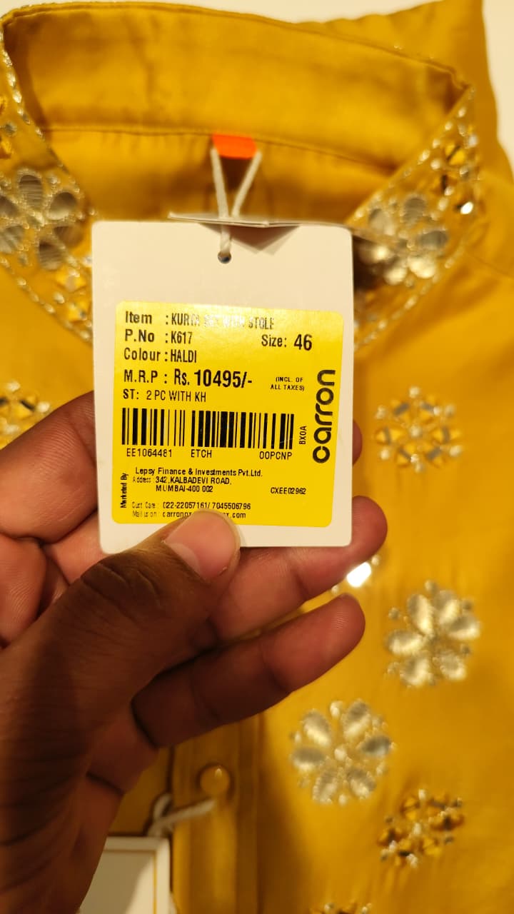 $NDUS$ Haldi Colour Kurta Set(ME-MKUS_K 617)