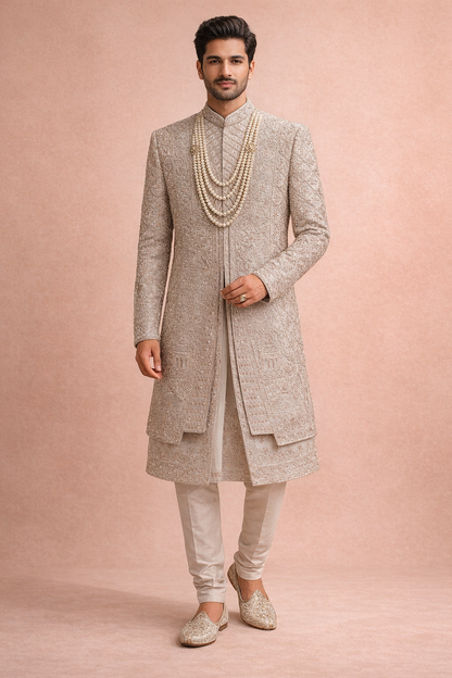 Cream Colour Sherwani(ME-MSRW_MZ 5191 Z K 1)