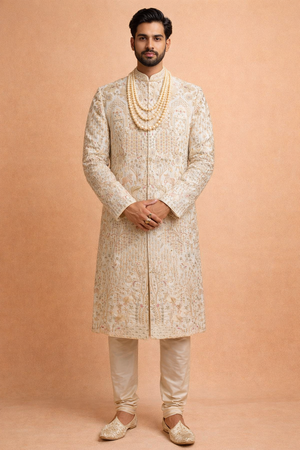 White Colour Sherwani(ME-MSRW_MZ4602 W 1)