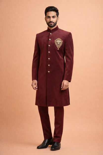 Wine Colour Indo Western(ME-MINW_9199)