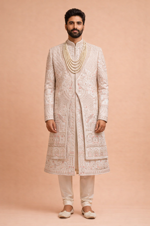 Ivory Colour Sherwani(ME-MSRW_MZ 5198 W 1)