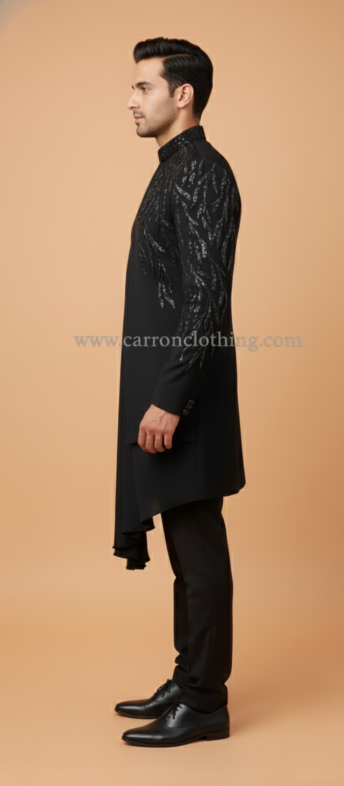 Black Colour Indo Western(ME-MINW_3152)